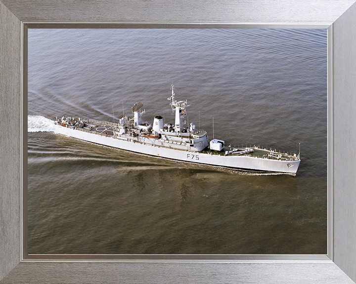 HMS Charybdis (F75) Royal Navy Leander Class Frigate From Above Photo Print Wall Art Decor Posters, Prints, & Visual Artwork Hampshire Prints 10 x 8 Silver Frame No