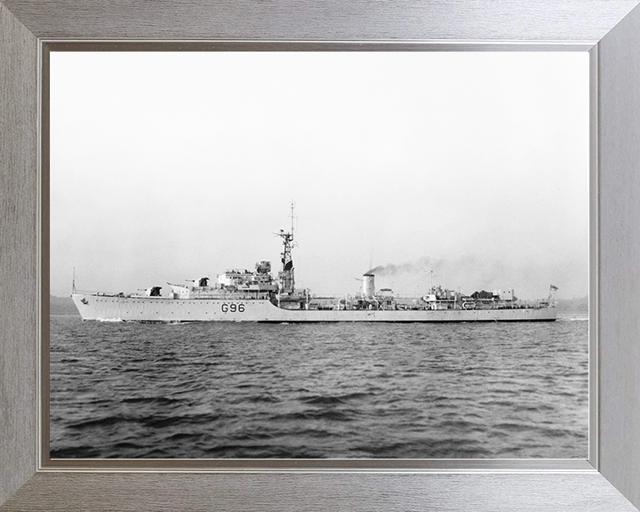 HMS Crossbow (G96) Royal Navy Weapon Class Destroyer Low Port Beam View Photo Print Wall Art Decor Posters, Prints, & Visual Artwork Hampshire Prints 10 x 8 Silver Frame No