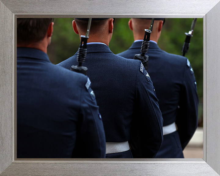 RAF Regiment on Parade Photo Print - Royal Air Force Hampshire Prints 10 x 8 Silver Frame No