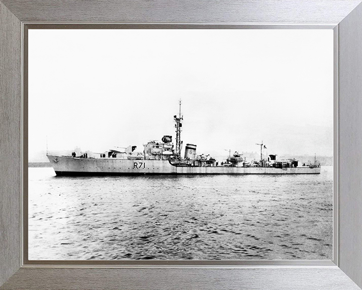 HMS Constance (R71) Royal Navy C Class Destroyer Port Beam View Photo Print Wall Art Decor Posters, Prints, & Visual Artwork Hampshire Prints 10 x 8 Silver Frame No
