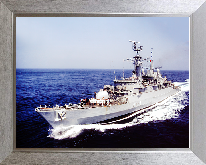 HMS Arrow (F173) Royal Navy Type 21 Frigate Underway Photo Print Wall Art Decor Posters, Prints, & Visual Artwork Hampshire Prints 10 x 8 Silver Frame No