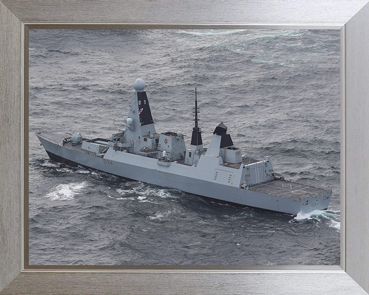 HMS Diamond (D34) Photo Print - At Sea Oct 2020 - Royal Navy Type 45 Destroyer Hampshire Prints 10 x 8 Silver Frame No