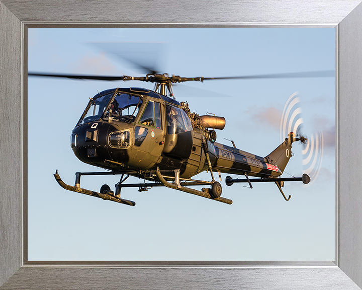 Westland Scout AH1 Helicopter in Flight 2015 Photo Print - British Army Aircraft Posters, Prints, & Visual Artwork Hampshire Prints 10 x 8 Silver Frame No