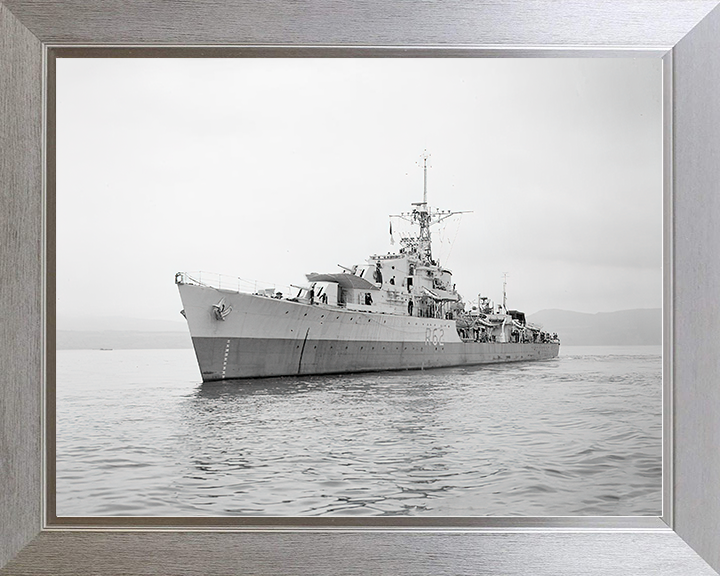 HMS Cassandra (R62) Royal Navy C Class Destroyer Port Bow View Photo Print Wall Art Decor Posters, Prints, & Visual Artwork Hampshire Prints 10 x 8 Silver Frame No