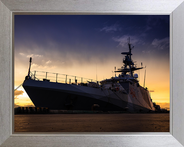 HMS Tamar (P233) Photo Print - Palawan 2022 - Royal Navy River Class Patrol Vessel Hampshire Prints 10 x 8 Silver Frame No