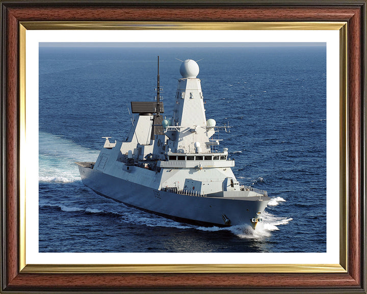 HMS Daring (D32) Photo Print - Starboard Bow View - Royal Navy Type 45 Destroyer Hampshire Prints 10 x 8 Classic Frame Yes