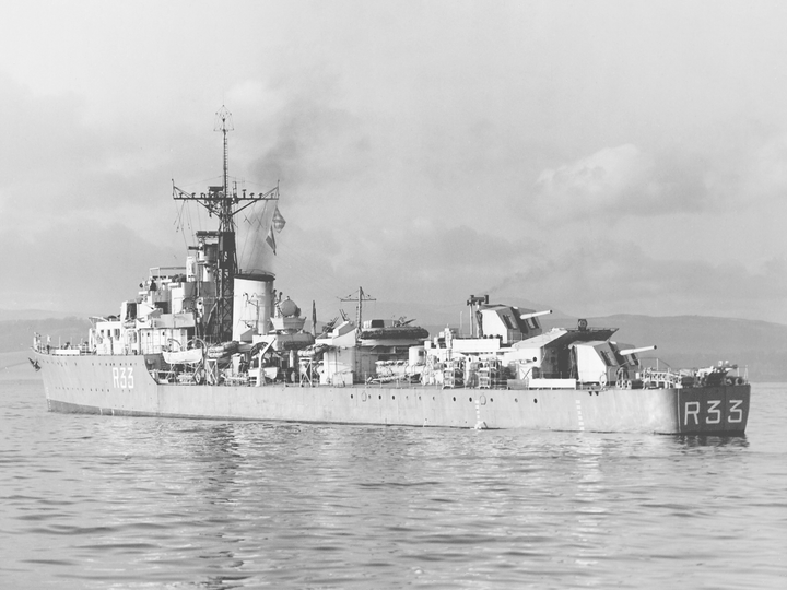 HMS Terpsichore (R33) Photo Print - At Sea - Royal Navy T Class Destroyer Posters, Prints, & Visual Artwork Hampshire Prints 6 x 4 No Frame No