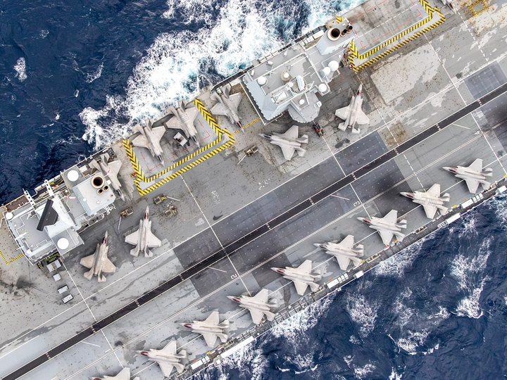 HMS Prince of Wales (R09) - Flight deck 2025 - Royal Navy Queen Elizabeth Class Aircraft Carrier Photo Print Wall Art Naval Decor UK Posters, Prints, & Visual Artwork Hampshire Prints 6 x 4 No Frame No