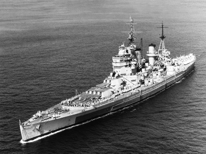 HMS King George V (41) King George V Class Battleship 1945