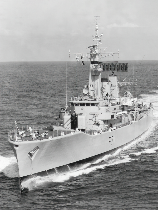 HMS Scylla F71 Leander Class Frigate Port Bow View