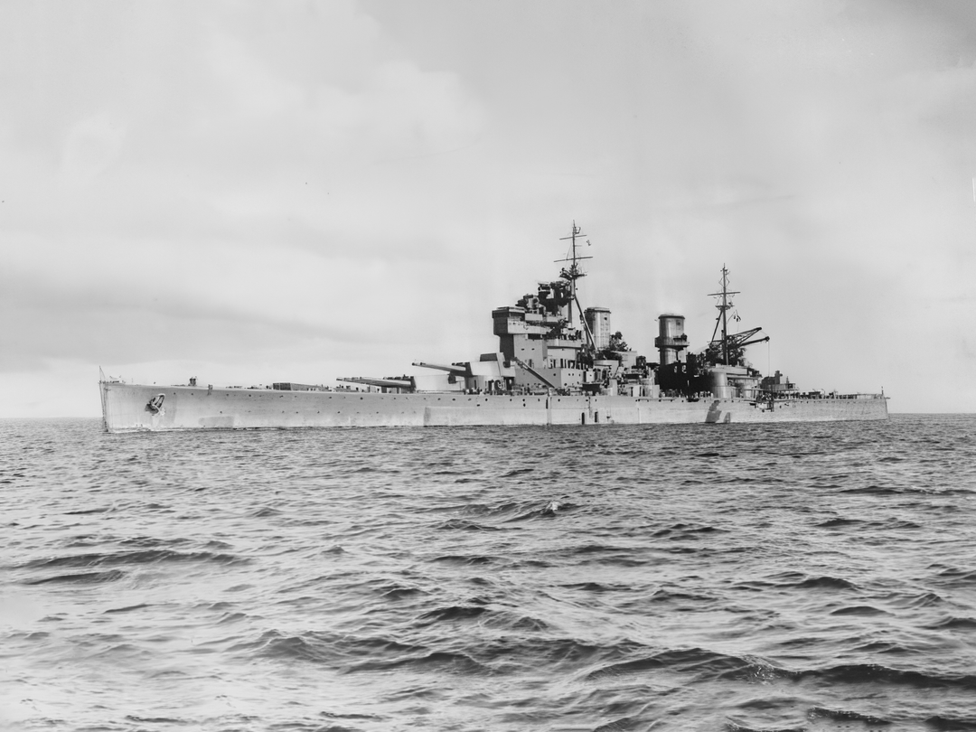 HMS Prince of Wales 53 King George V Class Battleship at Sea
