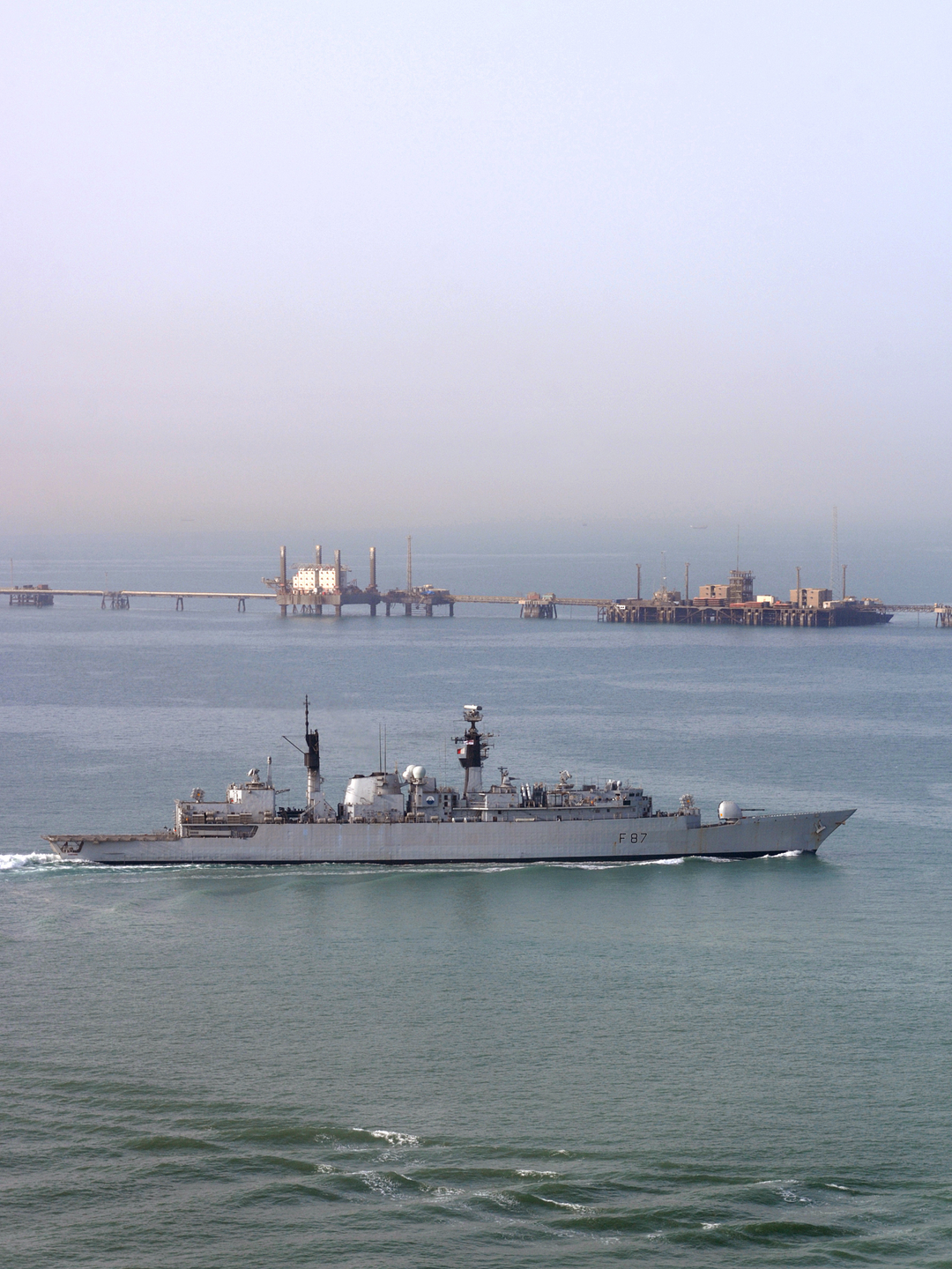 HMS Chatham F87 Type 22 Frigate Off Iraq 2008
