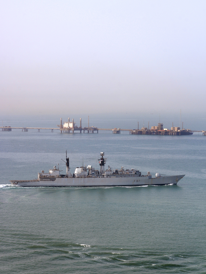 HMS Chatham F87 Type 22 Frigate Off Iraq 2008