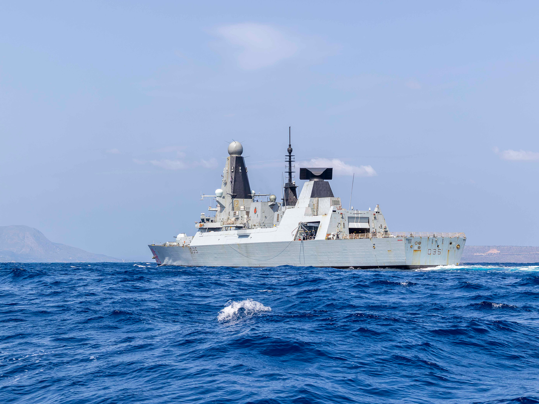 HMS Dragon D35 Type 45 Destroyer April 2026 Off Crete
