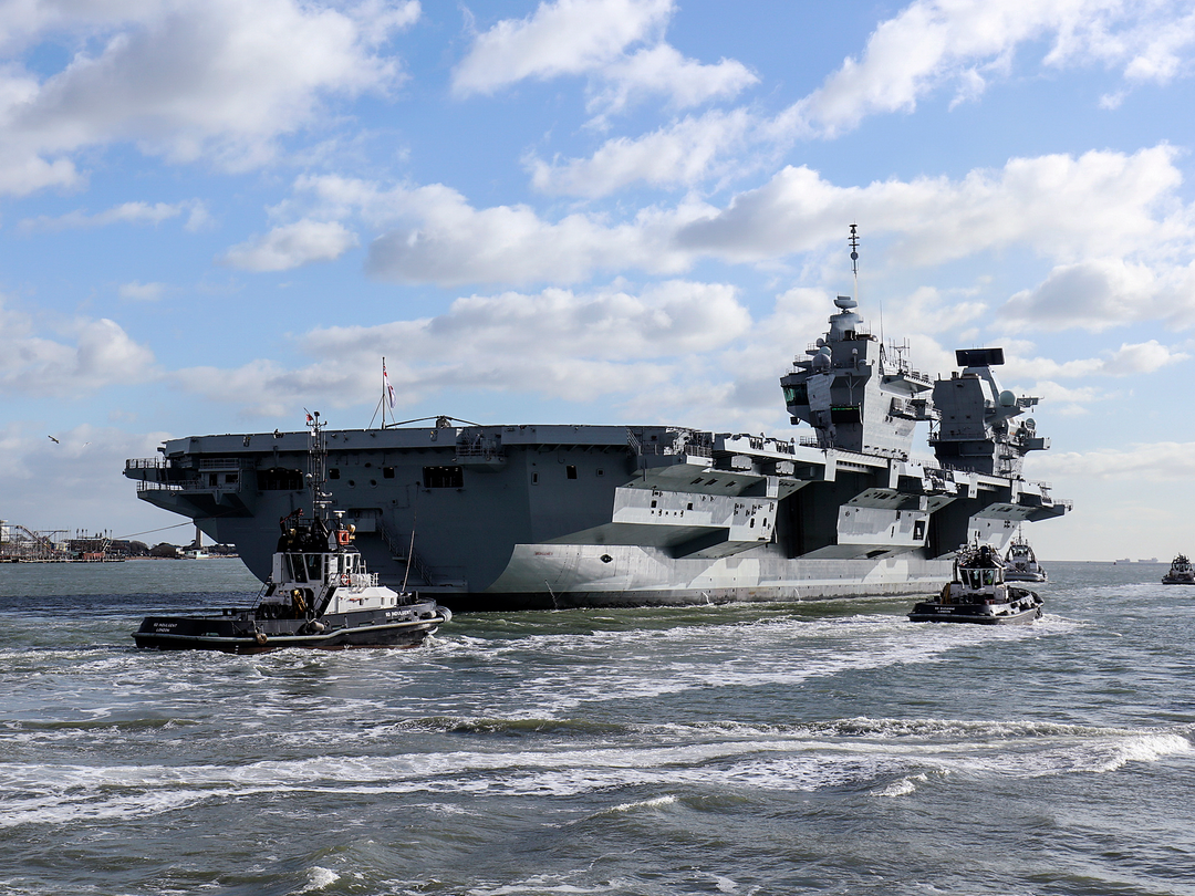 HMS Queen Elizabeth R08 Queen Elizabeth Class Aircraft Carrier February 2018 Starboard Quarter