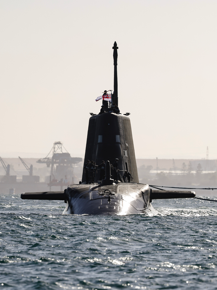 HMS Anson S123 Astute Class Submarine February 2026 Head on