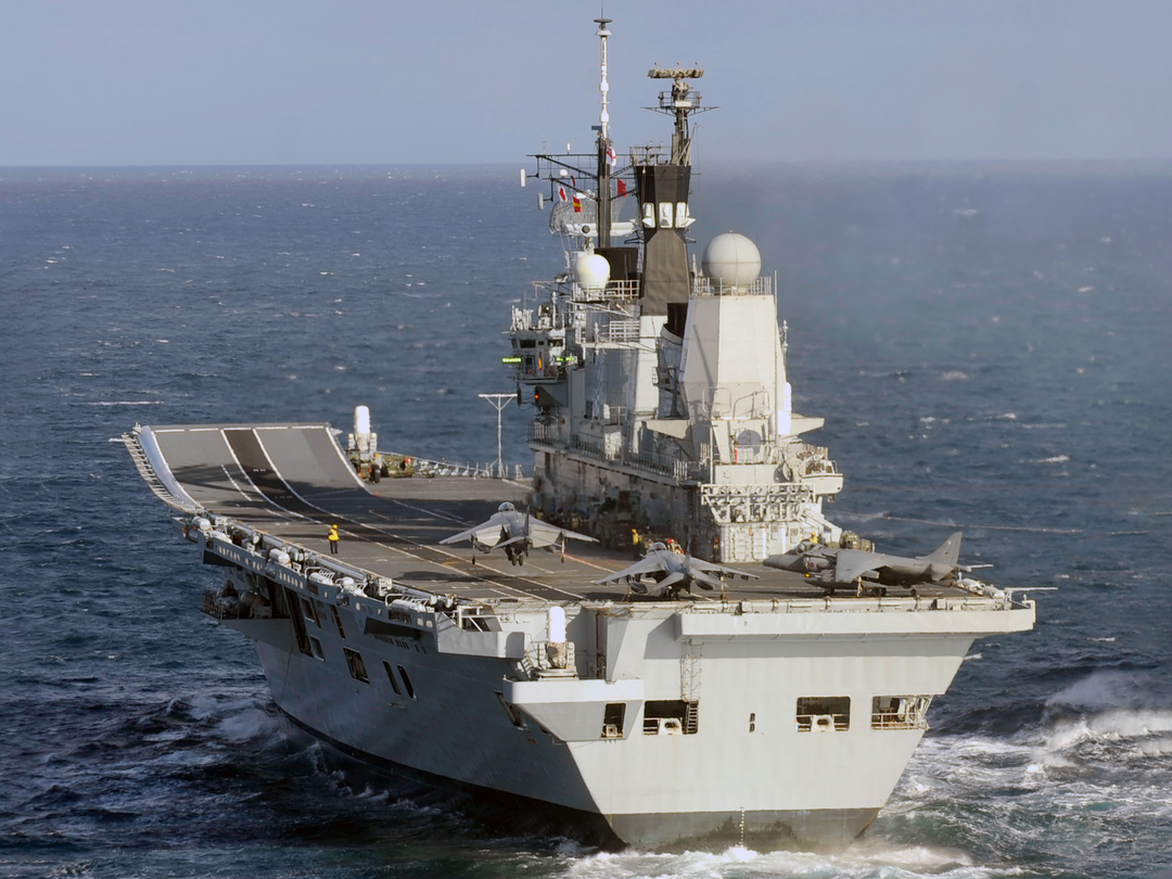 HMS Ark Royal R07 Invincible Class Aircraft Carrier March 2010 Port Quarter
