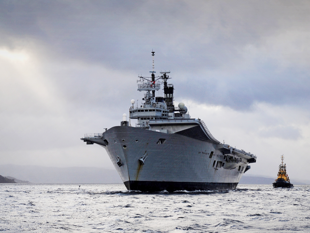 HMS Ark Royal R07 Invincible Class Aircraft Carrier November 2010 Port Bow View