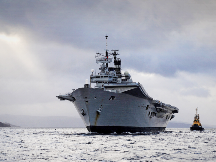 HMS Ark Royal R07 Invincible Class Aircraft Carrier November 2010 Port Bow View