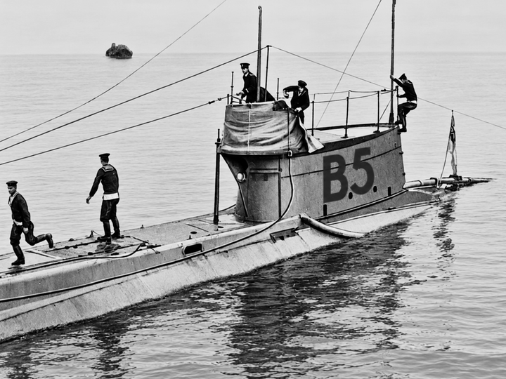 HMS B5 B Class Submarine 1906 to 1921