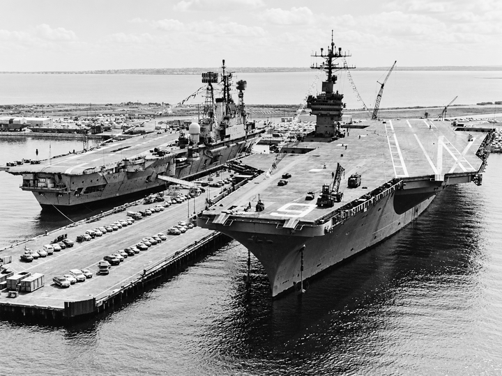 HMS Ark Royal R09 Audacious Class Aircraft Carrier April 1976