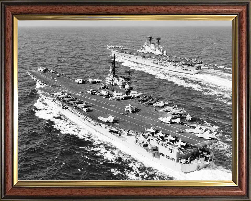 HMS Ark Royal R09 Audacious Class Aircraft Carrier c1973