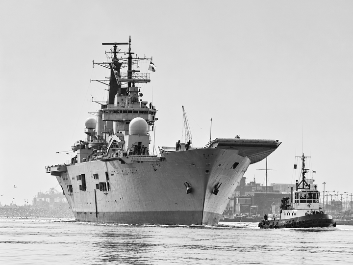 HMS Ark Royal R07 Invincible Class Aircraft Carrier February 1986