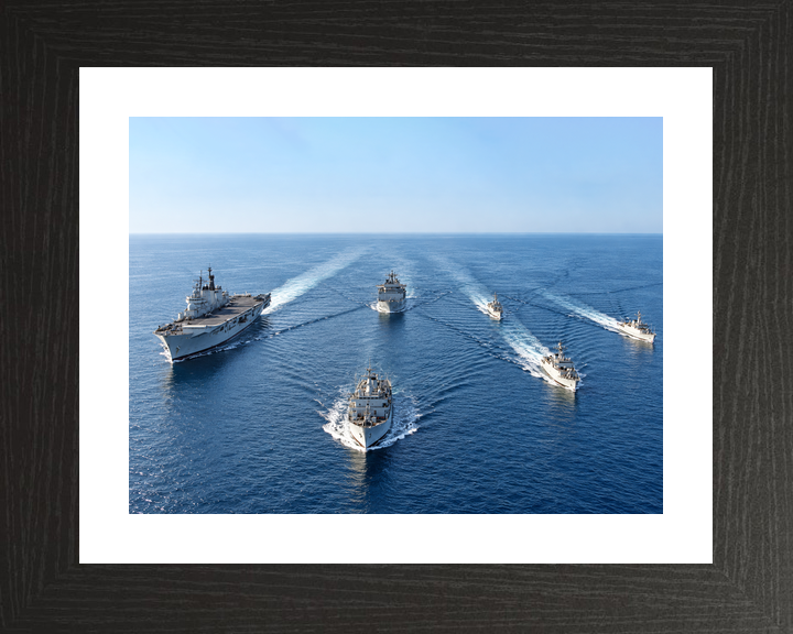 HMS Illustrious R06 Invincible Class Aircraft Carrier March 1998 With Minehunters
