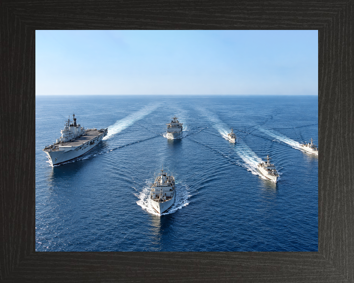 HMS Illustrious R06 Invincible Class Aircraft Carrier March 1998 With Minehunters