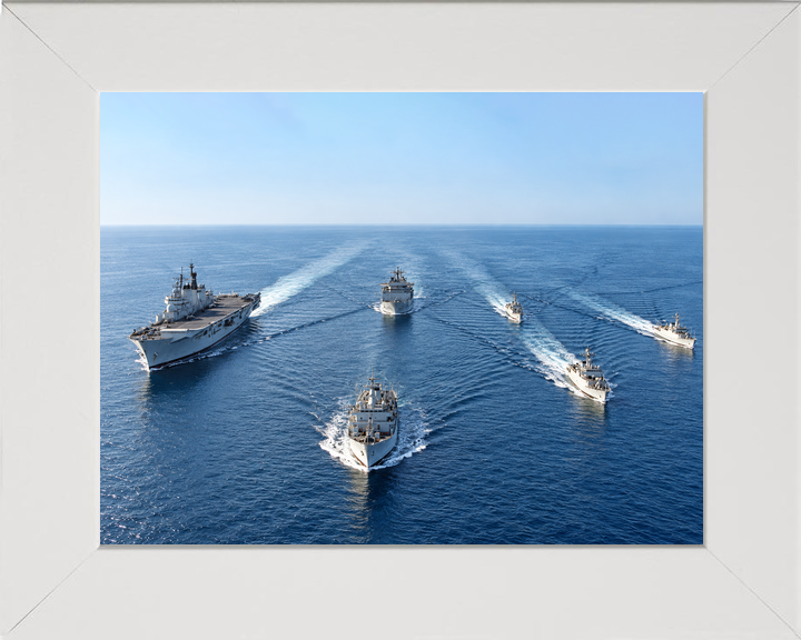 HMS Illustrious R06 Invincible Class Aircraft Carrier March 1998 With Minehunters