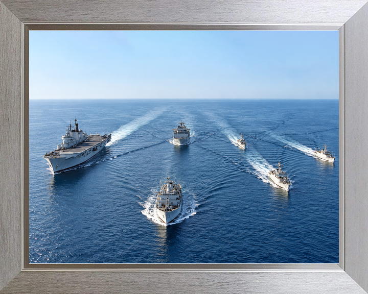 HMS Illustrious R06 Invincible Class Aircraft Carrier March 1998 With Minehunters