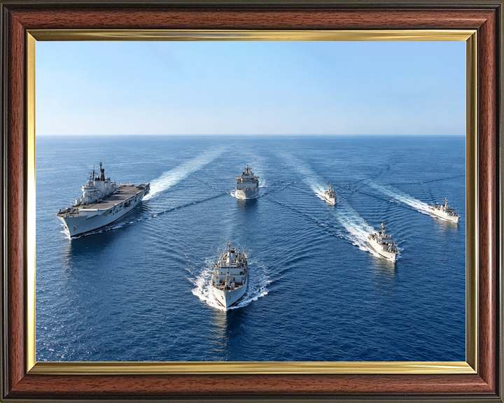 HMS Illustrious R06 Invincible Class Aircraft Carrier March 1998 With Minehunters