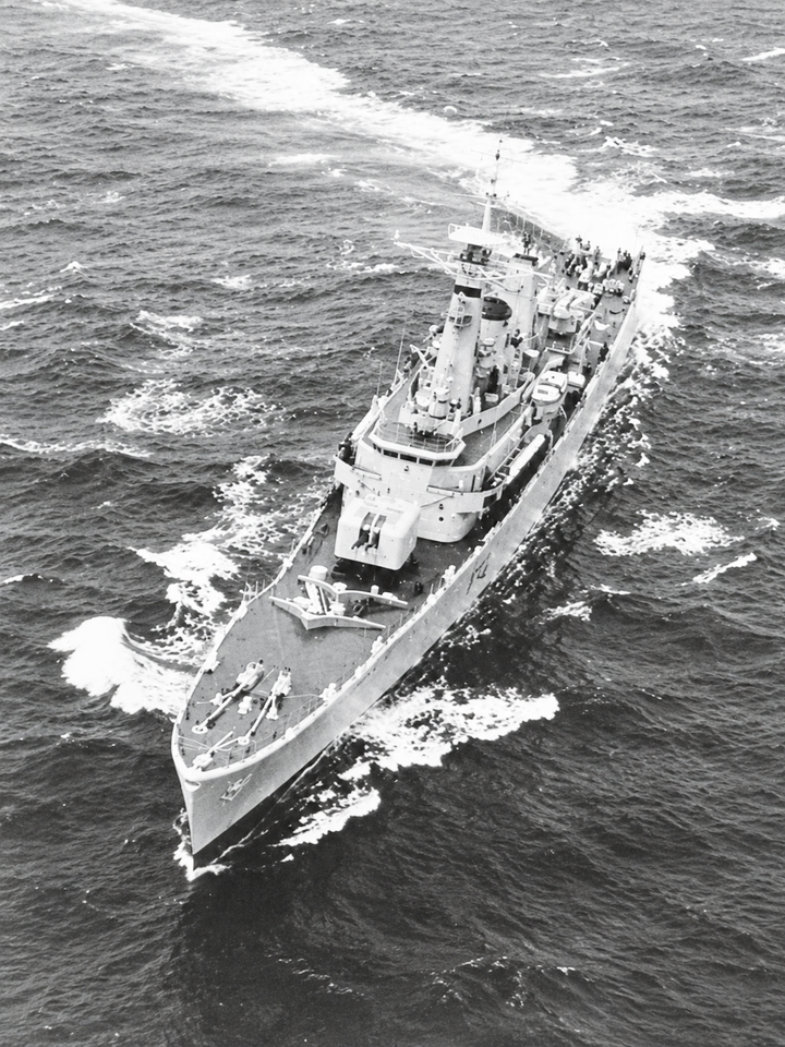 HMS Aurora F10 Leander Class Frigate 1972 At Sea
