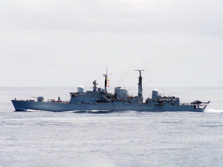 HMS Exeter D89 Type 42 Destroyer 26 September 1985 Port Side