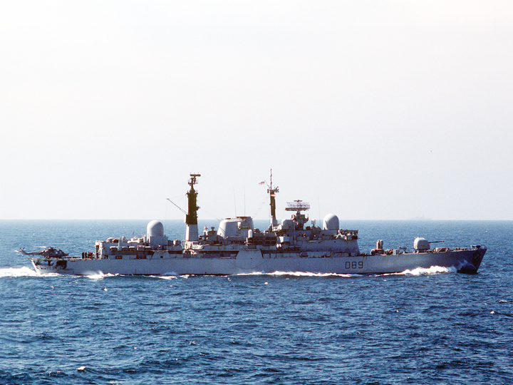 HMS Exeter D89 Type 42 Destroyer 1 October 1987 Starboard Side