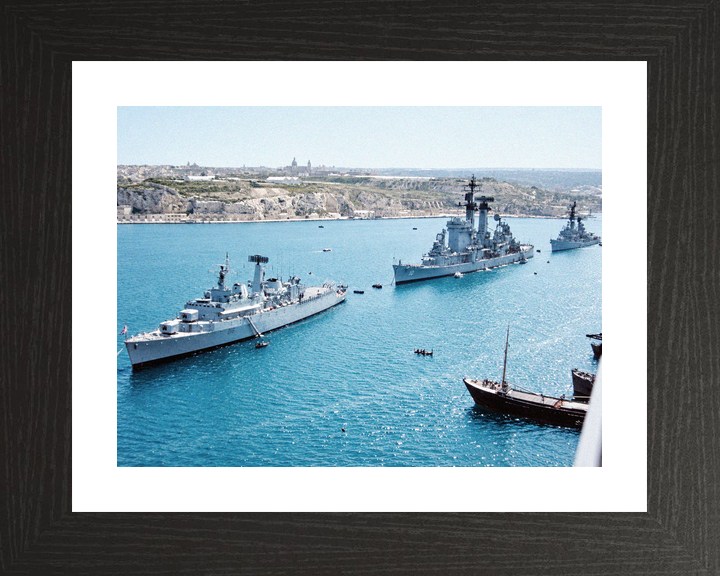 HMS London D16 County Class Destroyer 1971 Grand Harbour Malta