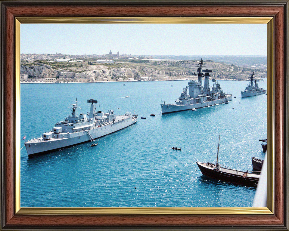HMS London D16 County Class Destroyer 1971 Grand Harbour Malta