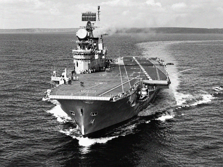 HMS Eagle R05 Audacious Class Aircraft Carrier 1964 Bow View