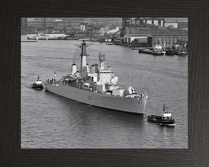 HMS Bristol D23 Type 82 Destroyer Amsterdam 1973 With Tugs