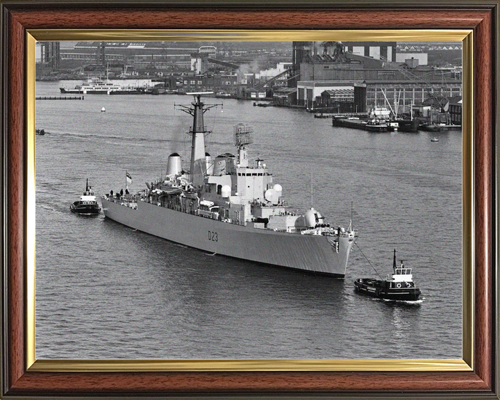 HMS Bristol D23 Type 82 Destroyer Amsterdam 1973 With Tugs