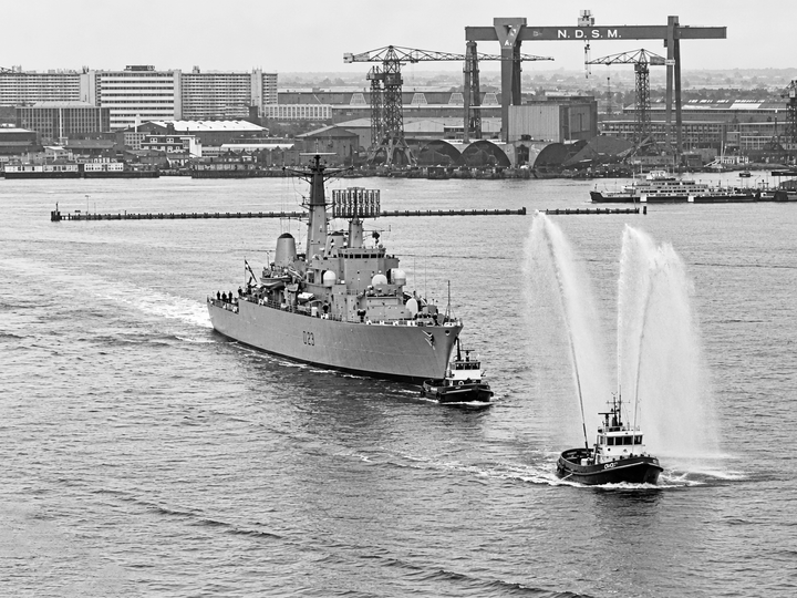 HMS Bristol D23 Type 82 Destroyer Amsterdam 1973 Fireboat