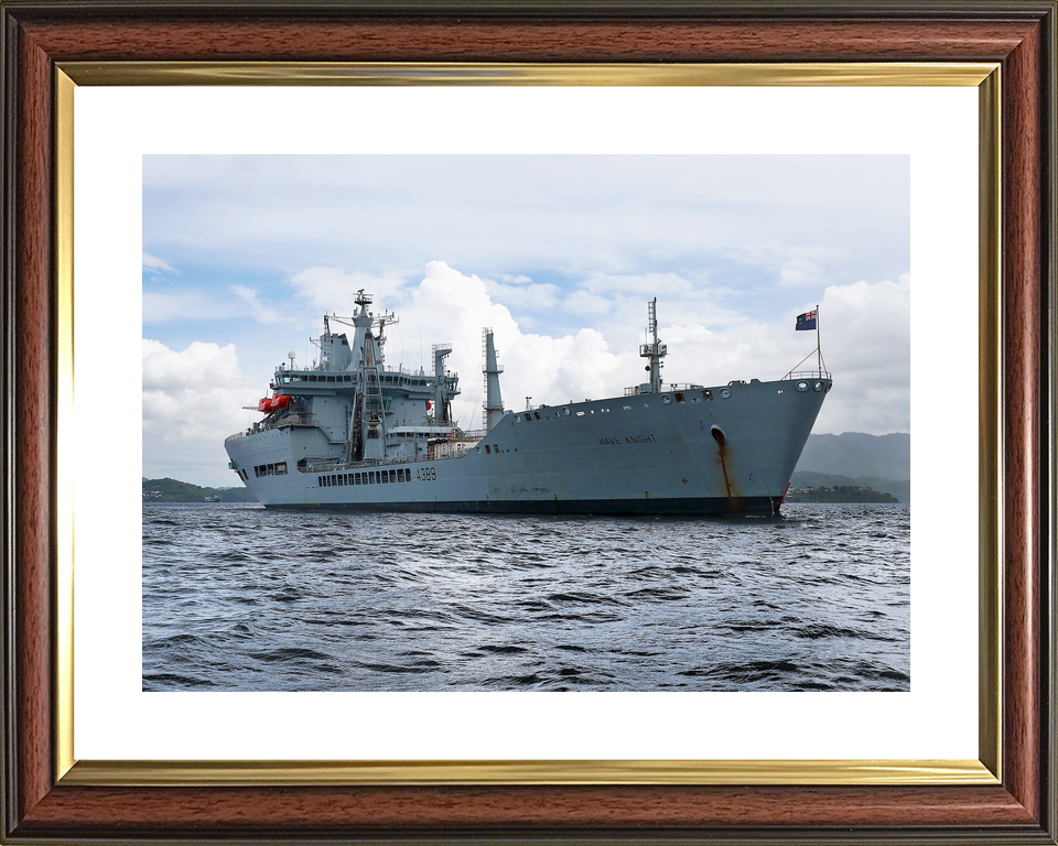 RFA Wave Knight A389 Wave Class Tanker June 2017 At Anchor Starboard View