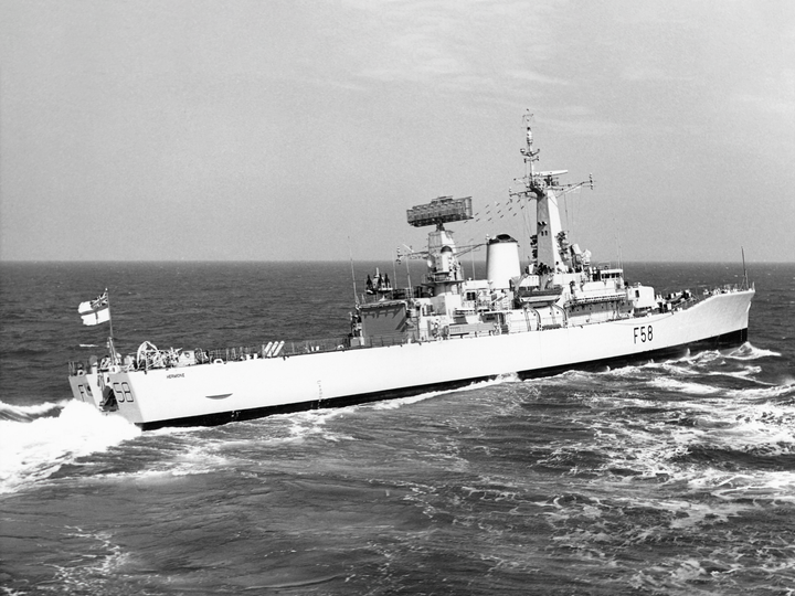 HMS Hermione (F58) Royal Navy Leander Class Frigate Starboard View Photo Print Wall Art Decor - Posters, Prints, & Visual Artwork - by Hampshire Prints (image 1 of 9)