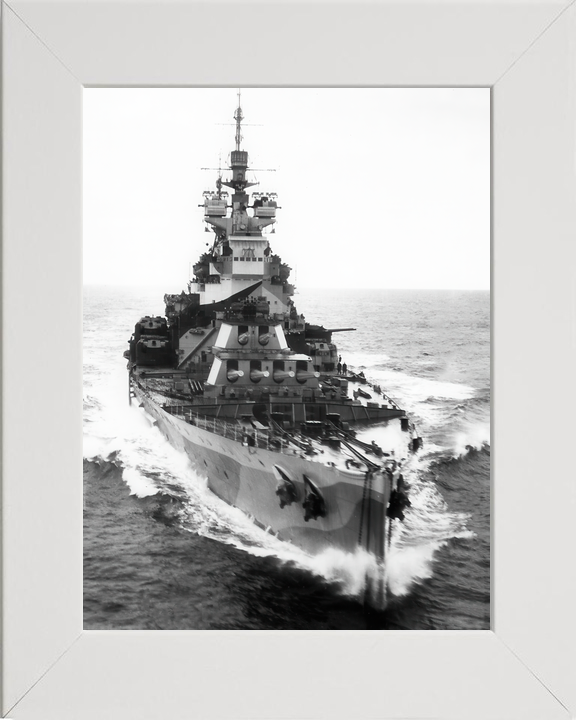 HMS Howe (32) Royal Navy King George V Class Battleship Bow View Photo Print Wall Art Decor - Posters, Prints, & Visual Artwork - by Hampshire Prints (image 5 of 9)