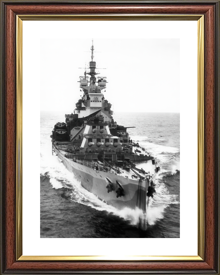 HMS Howe (32) Royal Navy King George V Class Battleship Bow View Photo Print Wall Art Decor - Posters, Prints, & Visual Artwork - by Hampshire Prints (image 8 of 9)