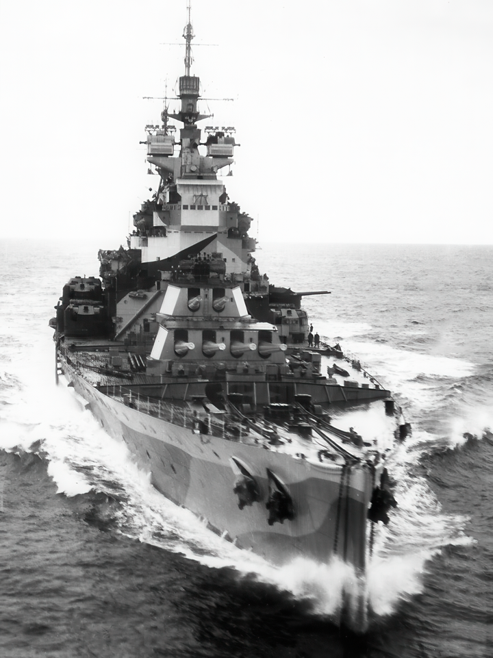 HMS Howe (32) Royal Navy King George V Class Battleship Bow View Photo Print Wall Art Decor - Posters, Prints, & Visual Artwork - by Hampshire Prints (image 1 of 9)