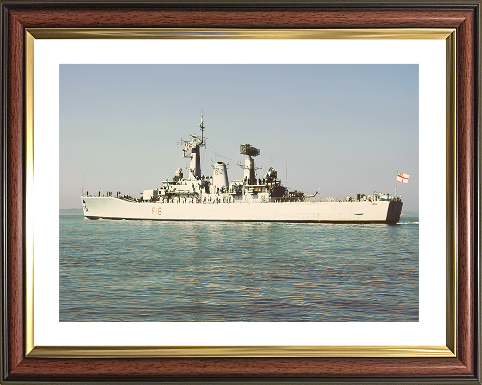 HMS Diomede (F16) Royal Navy Leander Class Frigate Leaving Portsmouth Photo Print Wall Art Decor Posters, Prints, & Visual Artwork Hampshire Prints 10 x 8 Classic Frame Yes