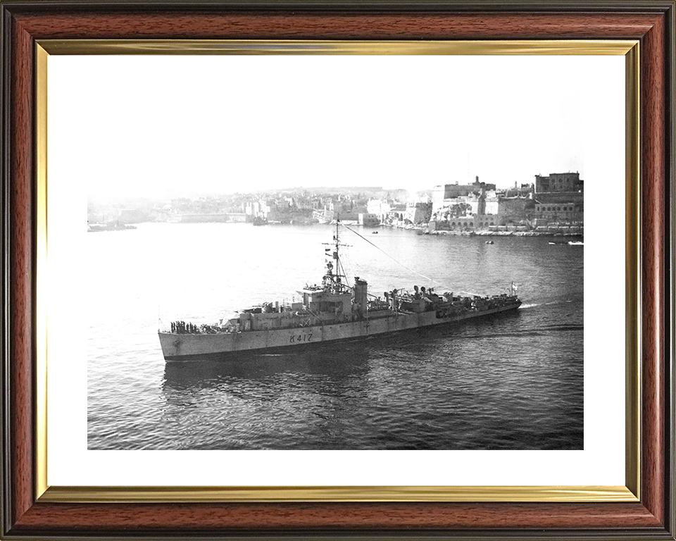 HMS Halladale (K417) Photo Print - Valletta 1946 - Royal Navy River Class Frigate Posters, Prints, & Visual Artwork Hampshire Prints 10 x 8 Classic Frame Yes