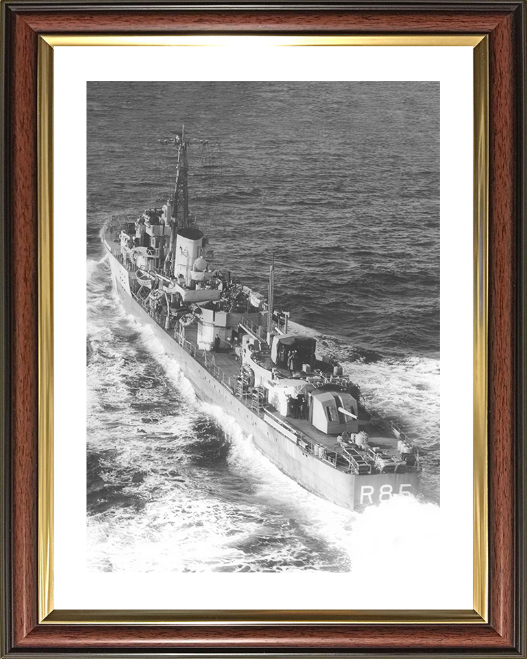 HMS Cambrian (R85) Royal Navy C Class Destroyer Port Quarter View Photo Print Wall Art Decor Posters, Prints, & Visual Artwork Hampshire Prints 10 x 8 Classic Frame Yes