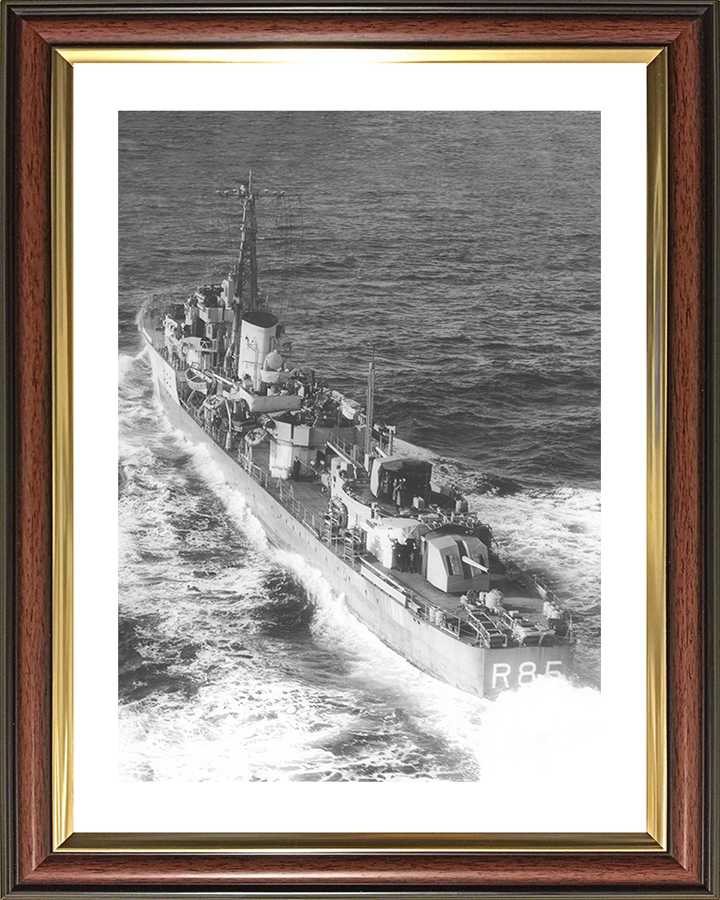 HMS Cambrian (R85) Royal Navy C Class Destroyer Port Quarter View Photo Print Wall Art Decor Posters, Prints, & Visual Artwork Hampshire Prints 10 x 8 Classic Frame Yes